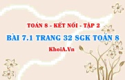Bài 7.1 trang 32 Toán 8 Kết nối tri thức Tập 2